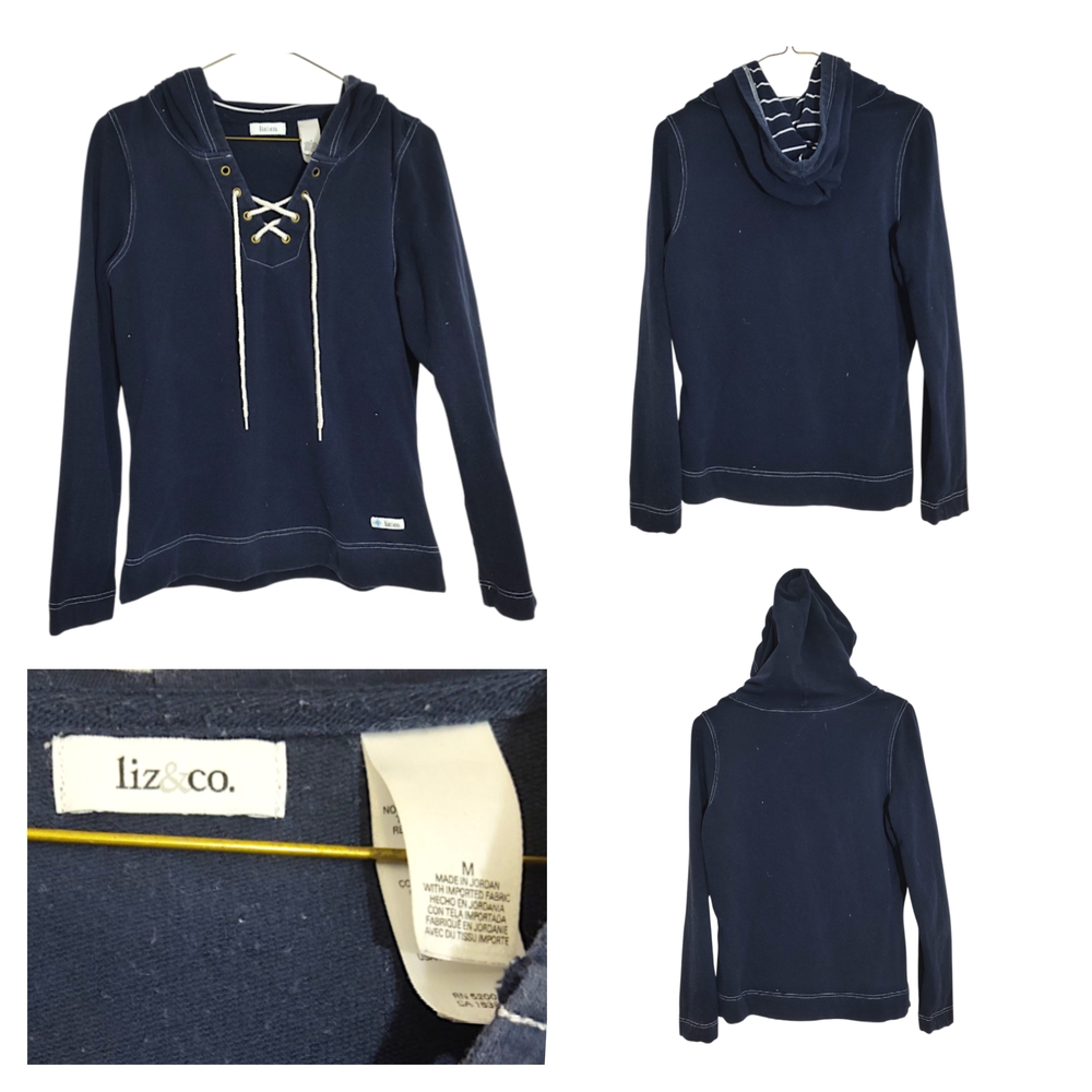 Liz & Co. Navy Blue Women's Crew Neck Sweater